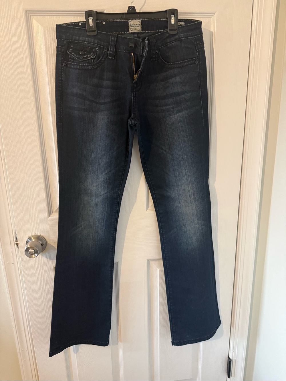 Anoname Black Denim Jeans with Gold Hardware